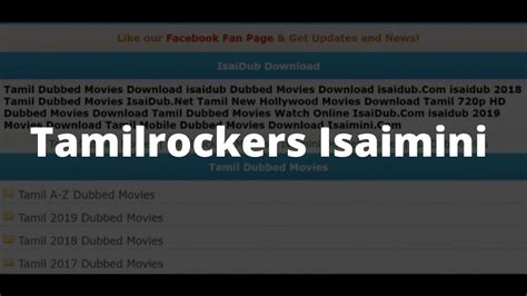 It has a large collections of movies and TV shows, Webseries making it the perfect place to find the latest movies and TV shows. . Tamilrockers isaimini dubbed vip